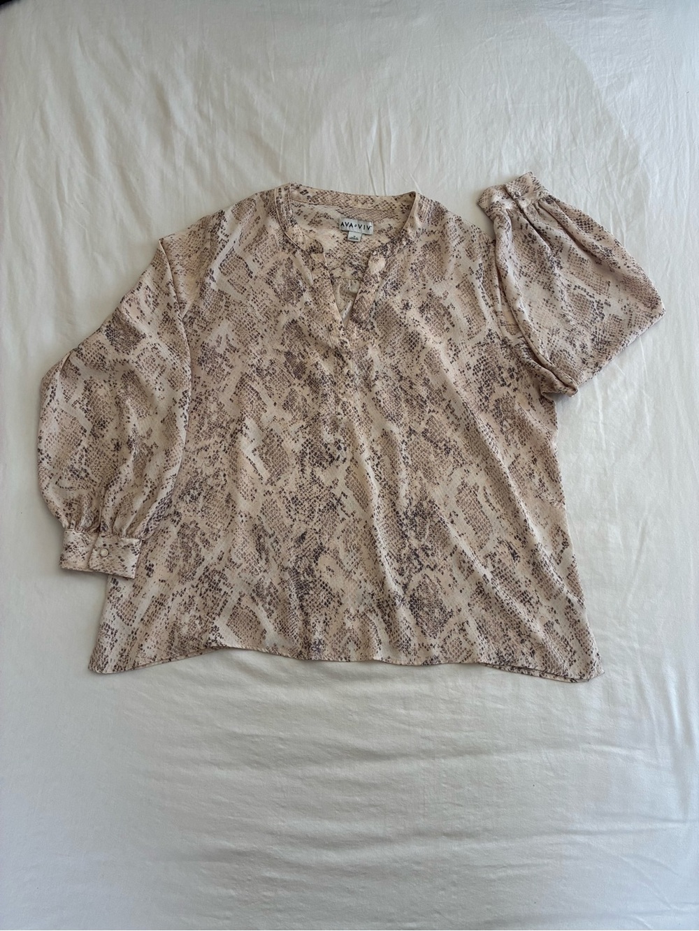 AVA & VIV cream snake print blouse